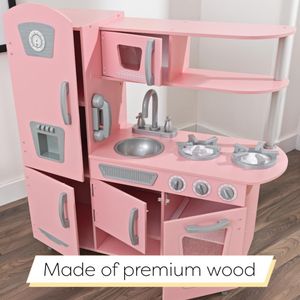 KidKraft Pink Vintage Toy Kitchen – Pretend Play Set for Kids