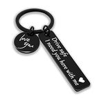 Drive Safe Keychain I Love You I Need You Here With Me Keychain Gifts for Boyfriend Husband Dad Gifts (Love Keychain(Black))