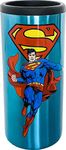 Spoontiques - Stainless Steel Can Cooler - Double Walled Stainless Steel Beverage Can Cooler - Keeps Drinks Colder Longer - Superman Stainless Can Cooler