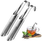 2 Pack Tea Infuser for Loose Tea, Long Handle Tea Strainers Stainless Steel Tea Filter Tea Strainer Pipe Tea Diffuser for Fine Loose Tea Leaf Herbal Tea Spices