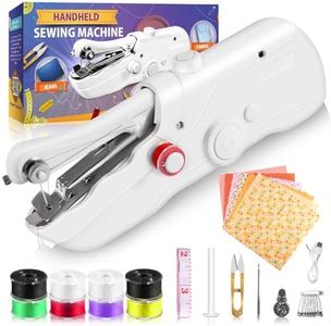 Handheld Sewing Machine for Beginners, Battery Operated Mini Sewing Machine with USB Cable Fast Stitching Hand Sewing Machine, Electric Sewing Machine Stitching Machine DIY Fabrics Clothes Home Travel