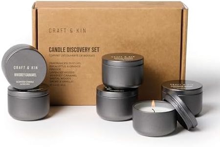 Craft & Kin Scented Votive Candles - Set of 6 | Small Luxury Gifts, Assorted Scents, 15-20 Hours Burn Time Each