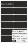 BlackArto Vinyl Stickers - 204 Pcs Waterproof Black 5 x 2.5 cms or 2" x 1" (No Residue) for Mason Jars Glass Bottles Decals Craft Kitchen Jar Labels Bottle Stickers Storage Bins Food Labels