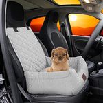 FAREYY Dog Car Seat for Small Dogs, Pet Booster Seat Fully Detachable Washable Dog Seat for Car Travel Dog Bed with Storage Pockets and Clip-On Safety Leash