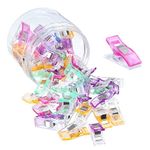 VTECHOLOGY 100Pcs Sewing Clips, Multipurpose Fabric Clips,Quilting Clips Assorted Colors Fabric Clips for Sewing Supplies Quilting Accessories Crafting Tools Binding (Packaged in Box)