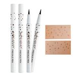 2 PCS Freckle Pen Freckle Makeup Pen Atural Lifelike Fake Freckles Long Lasting Waterproof Freckles Makeup Kit For Natural Sun-Kissed Look (# Chestnut & # Dark Brown)