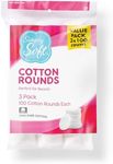 Simply Soft Cotton Rounds, 100% Cotton, Absorbent and Textured Cotton Pads are Lint Free, 300 Count