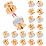 20pcs Magnetic Pin Backs for Enamel Pin, 10mm Pin Back Magnets Metal Brooch Converter Locking Pin Keepers Clasp Pin Collectors Gifts (Light Gold)