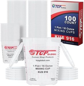 Custom Shop (Full Case of 100 each - Pint (16oz) PAINT MIXING CUPS) Cups have calibrated mixing ratios on side of cup BOX OF 100 Cups