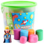 GEEZY Giant Dough Bucket - Non Toxic Plasticine Modelling Clay for Kids - 30 Pieces, 10 Colours, 1.5 Kg Crafting Dough Tub - Coloured Clay Plasticine for Kids' Arts and Crafts