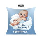 Brizberry® Premium Throw Pillow Cushion, mom to be Gifts, Pregnant Woman Wife Sister, Coming Soon Mumma, Pregnancy Gift for Baby Shower, with Premium Filler Cushion (16 inch x 16 inch) (Design 6)