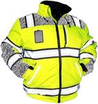 KwikSafety - Charlotte, NC - UNIVERSE Bomber Safety Jacket [LIMITED EDITION PATTERN] Class 3 ANSI OSHA Compliant Reflective Hoodie/Yellow Large