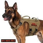 OneTigris Tactical Dog Harness with 5X Metal Buckle,Dog MOLLE Vest with Handle,No Pulling Front Clip,Hook and Loop Panel for Dog Custom Patch