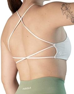 AUROLA Workout Sports Bras Women Athletic Removable Padded Backless Strappy Criss Cross Light Support Gym Fitness Yoga Crop Bra