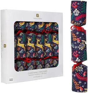 Talking Tables 6 x Christmas Crackers with Crown Party Hats, Christmas Decorations with Reindeer Drive Game, Twilight Design, Recyclable Eco Tableware, Party Supplies, 30cm