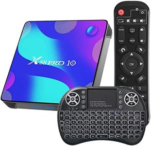 Android TV Box 11.0, Android Box 4GB RAM 32GB ROM avec RK3318 Quad-Core 64bit Cortex-A53, Support 2.4GHz/5GHz WiFi 4.0, 4K HD Smart TV Box avec Mini Clavier sans Fil