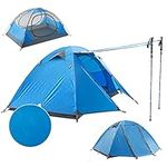 BISINNA 2 Man Camping Tent Outdoor Lightweight Waterproof Windproof Easy Setup 3 Season Double Layer Large Space Backpacking Tent for Camping Hiking Travelling Hunting (Blue)