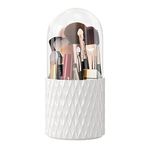 DooGooCoo Makeup Brush Holder, [2023 Newest] [Dustproof & Waterproof] 360 Rotating Cosmetics Make up Brush Organizer Storage with Lid for Vanity and Bathroom