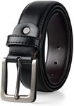 maikun Men's Belts,Black Leather Be