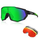 Queshark Cycling Glasses TR90 Unbreakable Frame Polarized Sports Sunglasses,Bike Glasses for Men Women with 5 Lens,Anti-UV400