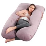 Wndy's Dream Pregnancy Pillow for Sleeping, U Shaped Maternity Pillow, Full Body Pillow Support for Back, Hips, Legs for Pregnant Women, With Removable Cover(Purple Light Grey)