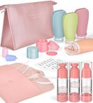 Noideeer 18 Pack Travel Bottles for Toiletries, TSA Approved Refillable Squeezable Leak Proof Silicone Travel Size Toiletries Containers for Shampoo Conditioner Lotion, BPA Free…