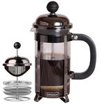 Sipologie Vintage French Press Coffee Maker 350ml, Black I 4 Level Filtration I Heat Resistant Borosilicate Glass in Stainless-Steel Housing I Brews Filter Coffee, Tea Maker I 1 Cup