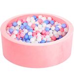 YAVAYI Pink Ball Pits for Toddlers, Kids Play Tent Ball Pool, Indoor & Outdoor Round Kids Memory Foam Ball Pit, Soft Baby Playpen, Gift & Toys for Children Babies Toddlers