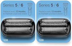 2 Pack Series 5/6 53B Replacement Head Compatible with Braun Electric Foil Shaver, Compatible with New Generation Braun Razors 5020cs 5018s 5035s 5049cs 5050cs 6020s 6040cs 6075cc 6072cc 6090cc