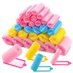 MAQIHAN 36PCS Foam Hair Rollers - Sponge Rollers for Hair Heatless Hair Curler for Short/Long Hair Sleep rolos para cabello Jumbo Large Sponge Curlers Soft Sleeping Thin Hair Curl Overnight rulos