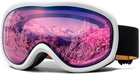 AVV OTG Ski Goggles for Men Women With Anti-Fog Dual Layer lens, UV400 Snow Goggle for Snowboarding Snowmobiling Skating