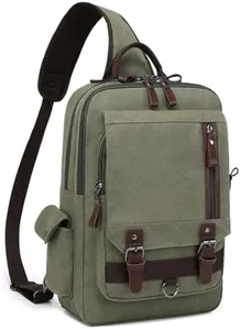 mygreen Sling Bags Chest Shoulder Backpacks, 15.6-Inch Backpack Crossbody Messenger Bag Travel Outdoor Men Army Green, XL