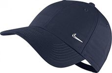 Nike Men Metal Swoosh Logo Cap - Obsidian/Metallic Silver, One Size