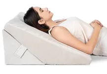 FOVERA Wedge Pillow for Back Support, Adjustable Memory Foam Bed Wedge Pillow for Sleeping, Acid Reflux, GERD, Snoring, Pregnancy, Post-Surgical Recovery (Cream Color, XL Size - 24x24x12 Inch)