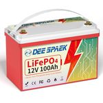 DeeSpaek LiFePO4 Battery 12V 100Ah, Rechargeable Deep Cycle Lithium Batteries with 100A BMS, Perfect for RV, Solar, Marine, Trolling Motor, and Camping