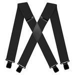 AYOSUSH Heavy Duty Suspenders for Men Strong Clips X Shape Braces Big and Tall