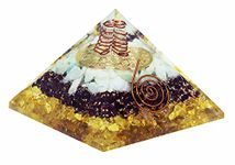 Orgone Pyramid - Promotes Prosperity and Wealth- Money Crystal Green Aventurine, Red Garnet and Citrine - Reiki Healing Chakra Balancing Orgonite Pyramid - Positive Energy Flow for Yoga Meditation,