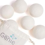 Home Genie 6 Pack XL 100% New Zealand Wool Dryer Balls, Reusable Over 400 Loads, Fast Drying and Helps Reduce Wrinkles, Anti Static Lint Pet Hair Natural Fabric Softener, Laundry Household Essentials