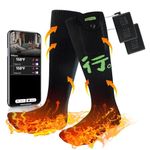 2023 Upgraded Electric Heated Socks, Rechargeable 5000mAh Battery Heated Socks for Men Women Thermal Socks with APP Control, Winter Warm Foot Warmer for Cycling, Skiing, Fishing, Camping, Hiking