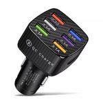 6 Ports Universal USB Car Charger Adapter, LED Light, Quick Charge 3.0 Car Cigarette Adapter Socket Multi Plug For Smart Phones, iPhone, Tablet, Power Bank, Samsung, Huawei