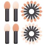 Ukerdo 50pcs Eyeshadow Brush Disposable Applicators Make Up Beauty Single-Head Dual-Sided Sponge Latex Oval Tipped Cosmetic Tools Girls-3.3cm