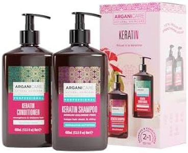 ARGANICARE | Shampoing + Après Shampoing à la Kératine | Régénère Intensément les Cheveux | Prévient et Traite les Pointes Fourchues | Cheveux Doux, Soyeux et Brillants | Fabriqué en France | 2x400ML