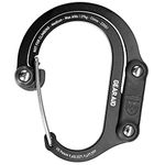 GEAR AID HEROCLIP Carabiner Gear Clip and Hook (Medium) for Camping, Backpack, and Garage Organization, Stealth Black