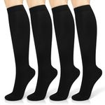 Compression Socks for Women Men, 2 Pairs 20-25mmHg Knee High Socks Compression Stockings for Sport, Athletic, Edema, Diabetic, Varicose Veins, Travel, Pregnancy, Nursing (XXL)