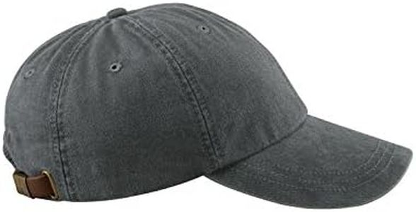 Adams 6-Panel Low-Profile Washed Pigment-Dyed Cap, Charcoal, OS