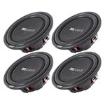 4 MB Quart DS1-254 400 Watt 4 Ohm Shallow Slim Subwoofers Car Truck DVC Subs