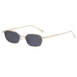 YAMEIZE Vintage Rectangle Hexagon Sunglasses for Women Men Retro Small Glasses 90s Metal Frame UV400 Protection