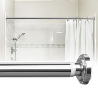 Deconovo Extendable Curtain Poles for Eyelet Curtains(115-210cm), Spring Tension Rods for Curtains, Stainless Steel Shower Curtain Rod, Silver