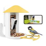 NETVUE by Birdfy Smart Bird Feeder Camera: Auto-Capture & Notify Bird Visits, Permanently Collect Fun Clips, High-Resolution Bird Watching Camera, Bird Box Camera (Birdfy Feeder, Yellow)
