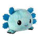 TeeTurtle | The Original Reversible Axolotl Plushie | Patented Design | Blue and Black | Show Your Mood without Saying a Word! 4 inch